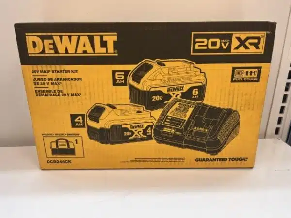 DEWALT 20V MAX XR Starter Kit — DCB246CK (6.0Ah + 4.0Ah Batteries & Charger)
