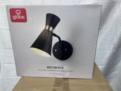 Globe Belmont Wall Sconce Black Matte