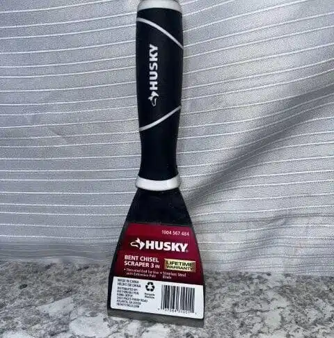 Husky 3 inch Stainless Steel Bent Paint Scraper with Extendable Handle | Heavy-Duty Tool​