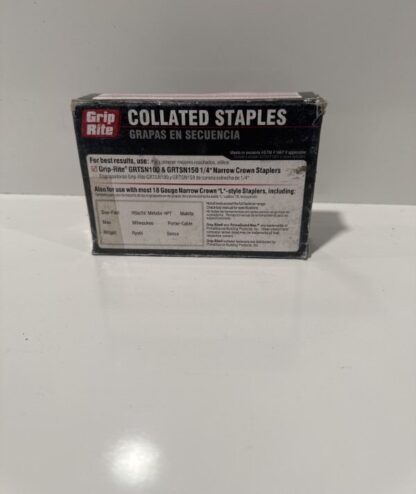 Grip-Rite 1/2 in. x 1/4 in. 18-Gauge Electro-Galvanized L-Style Narrow Crown Staples (5,000 Per Box)