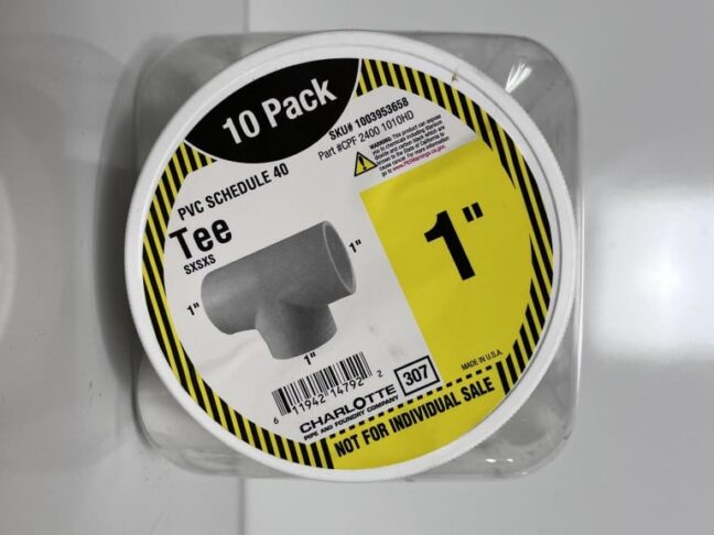 Charlotte Pipe 1" PVC Tee Fitting 10-Pack | Schedule 40 Slip x Slip x Slip - Image 3