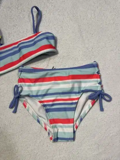 Art Class Girls 2 Piece Striped Bathing Swimsuit Size XS (4/5) - Image 3