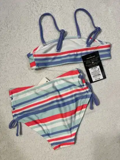 Art Class Girls 2 Piece Striped Bathing Swimsuit Size XS (4/5) - Image 5