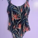 Kona Sol Tropical Print One Piece Swimsuit Size M