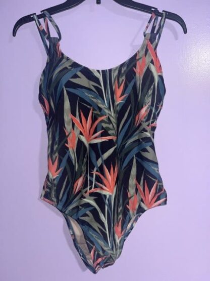 Kona Sol Tropical Print One Piece Swimsuit Size M