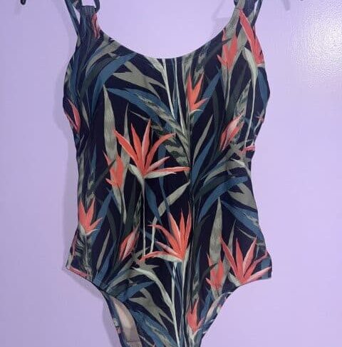 Kona Sol Tropical Print One Piece Swimsuit Size M