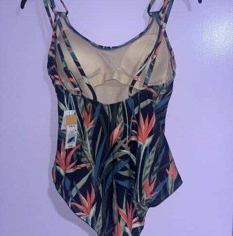 Kona Sol Women’s Tropical Floral One-Piece Swimsuit – Adjustable Straps, Size M (8–10) - Image 3