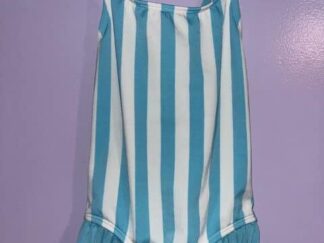 Cat & Jack Girls Strappy Ruffle Striped One Piece Swimsuit Blue Size XS (4/5)