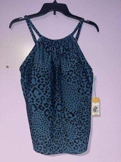 Kona Sol Womens High Neck Animal Print Tankini Top Size X