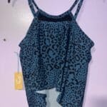 Kona Sol Womens High Neck Animal Print Tankini Top Size X