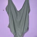 Womens' Kona Sol Green One Piece V Neck Swimsuit Size XL (16-18)