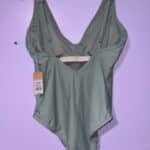 Womens' Kona Sol Green One Piece V Neck Swimsuit Size XL (16-18)