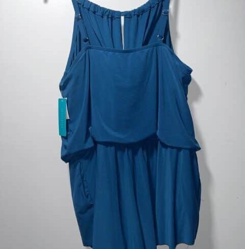 Aqua Green Women’s High Neck Blouson Romper with Pockets – UPF 50, Adjustable Straps - Image 2