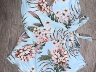 Kona Sol Wrap Front Floral Swimsuit Size S