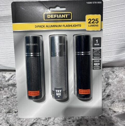 Defiant 3 Pack Aluminum Flash Lights