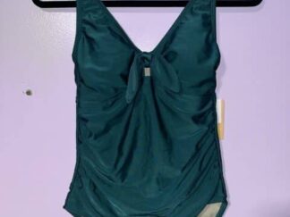 Kona Sol Green One Piece Front Knot Bathing Suit Size M 8-10