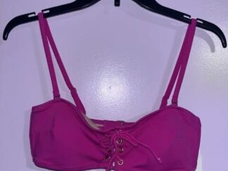 Shade & Shore Lace-Up Pink Bikini Top Size M