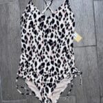 Kona Sol Leopard One Piece Cream Bathing Suit Size M