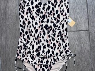 Kona Sol Leopard One Piece Cream Bathing Suit Size M