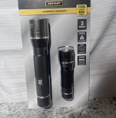 Defiant Aluminum Flashlights 2 pack