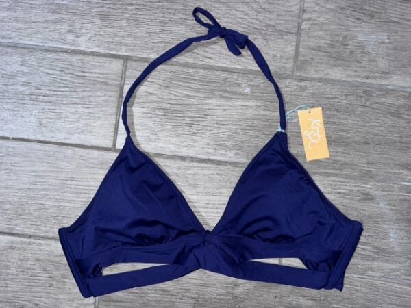 Kona Sol Women's Halter Bikini Top in Navy Blue — Size XL