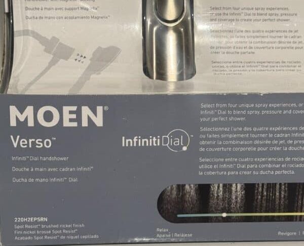 MOEN Verso Magnetix 8-Spray Patterns Wall Mount Handheld Shower Head Infiniti Dial in Brushed Nickel - Image 11