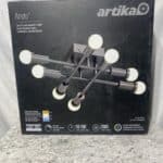 Artika Aristo 8 Light LED Modern Black Flush Mount Ceiling Fixture