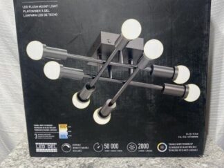 Artika Aristo 8 Light LED Modern Black Flush Mount Ceiling Fixture