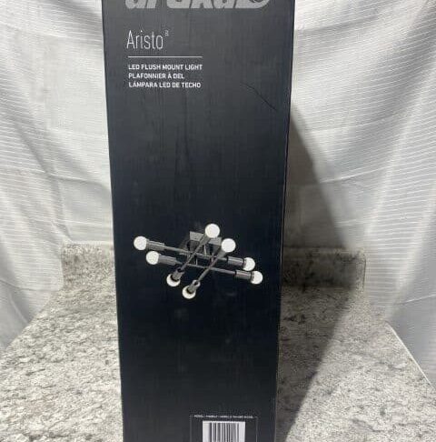 Artika Aristo 8 Light LED Modern Black Flush Mount Ceiling Fixture - Image 2