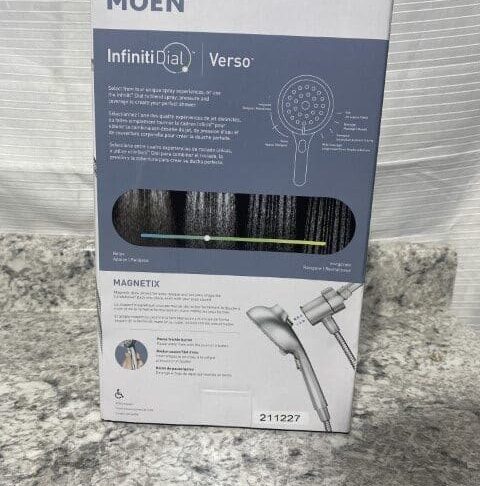 MOEN Verso Magnetix 8-Spray Patterns Wall Mount Handheld Shower Head Infiniti Dial in Brushed Nickel - Image 3