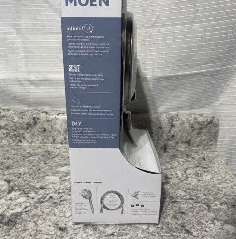 MOEN Verso Magnetix 8-Spray Patterns Wall Mount Handheld Shower Head Infiniti Dial in Brushed Nickel - Image 2
