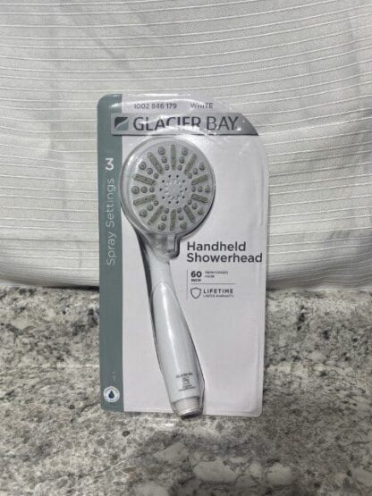 Glacier Bay 3 Spray Wall Mount Handheld Shower Head White