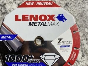 Lenox MetalMax 7" Diamond Edge Cutoff Wheel – Ultra-Durable Metal Cutting Disc