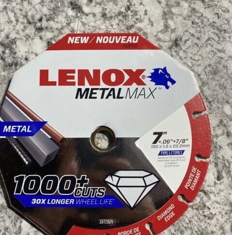 Lenox MetalMax 7" Diamond Edge Cutoff Wheel – Ultra-Durable Metal Cutting Disc