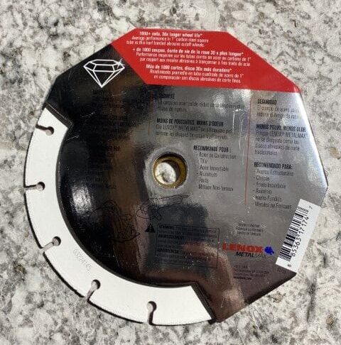 Lenox MetalMax 7" Diamond Edge Cutoff Wheel – Ultra-Durable Metal Cutting Disc - Image 3