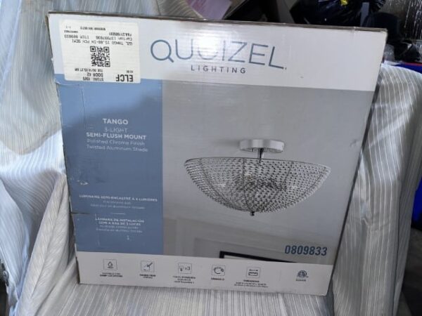 Quoizel Tango 3 Light Semi Flush Mount Light - Image 4