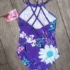 Kanu Surf Girls’ Purple Floral One-Piece Swimsuit – High Neck, Strappy Back, Size 10 - Image 3