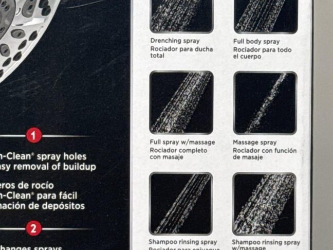 Delta 6 Spray Patterns Shower Head in Chrome - Image 9