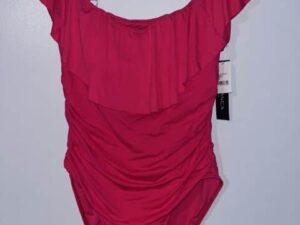 La Blanca Off The Shoulder Ruffle One Piece Swimsuit Size 14