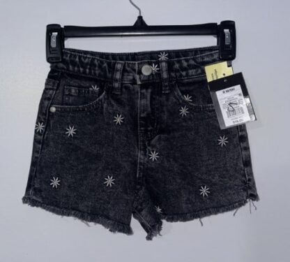 Art Class Girls Embroidered Flower Print Jean Shorts Size S