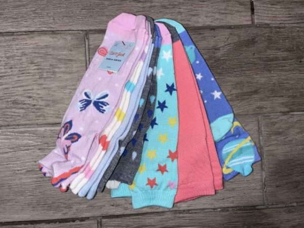 Cat and Jack 7 Pairs Ankle Socks Shoe Size 3-10