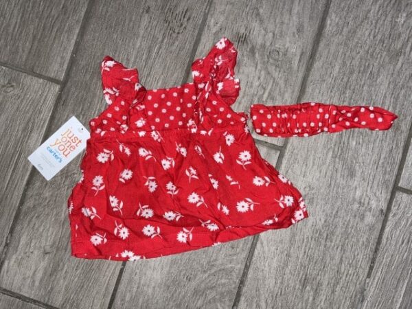 Cat and Jack Flower Print Tank With Headband Size 6M