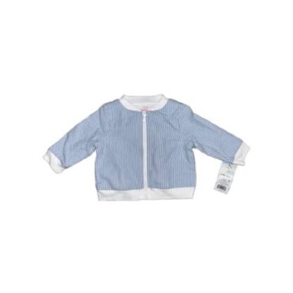 Cat and Jack Baby Boys Jacket Blue White Stripes Seersucker Size 3-6M