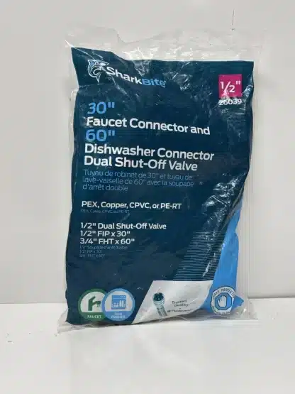 SharkBite Brass Push-to-Connect 1/2 in. x 3/4 in. FHT 60 in. Dishwasher x 1/2 in. FIP 30 in. Faucet Installation Kit