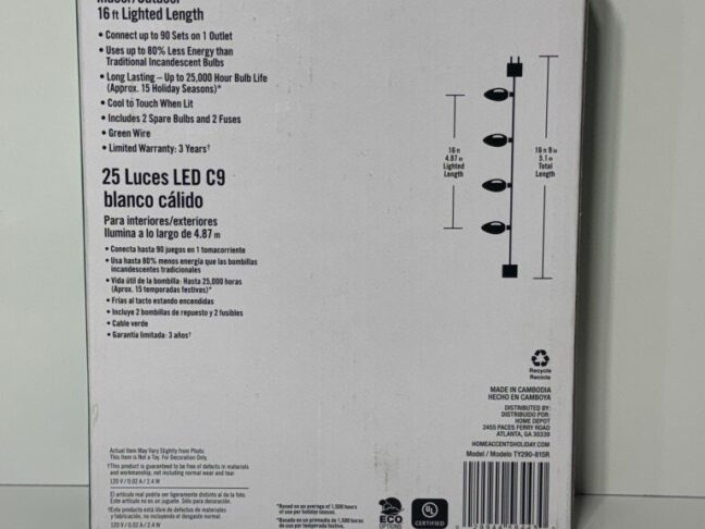 Home Accents 25 Warm White C9 LED Lights