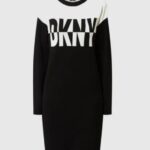 DKNY Knitted dress Black and white Size Large