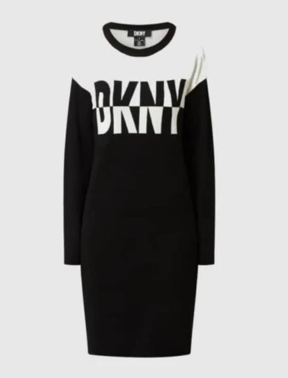 DKNY Knitted dress Black and white Size Large