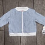 Cat and Jack Baby Boys Jacket Blue White Stripes Seersucker Size 3-6M