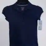 Cat & Jack Navy Blue Short Sleeve Polo Girls Size S 6/6X