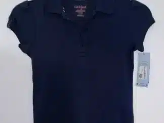 Cat & Jack Navy Blue Short Sleeve Polo Girls Size S 6/6X